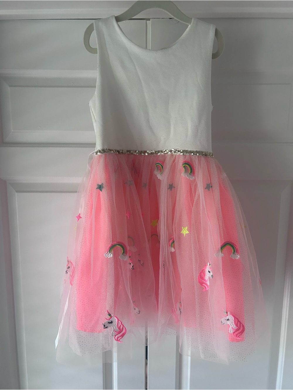 Zunie Girls Unicorn Rainbow Tulle Party Dress Size 7